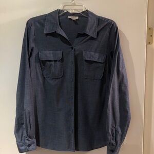 LOFT Small Denim Look Button-Up Shirt